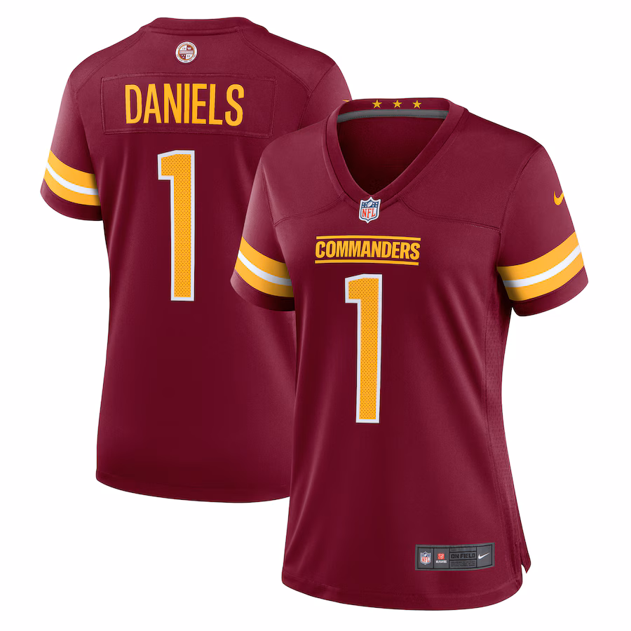 Women's Washington Commanders Jayden Daniels Nike Burgundy 2024 NFL Draft First Round Pick Player Game Jersey