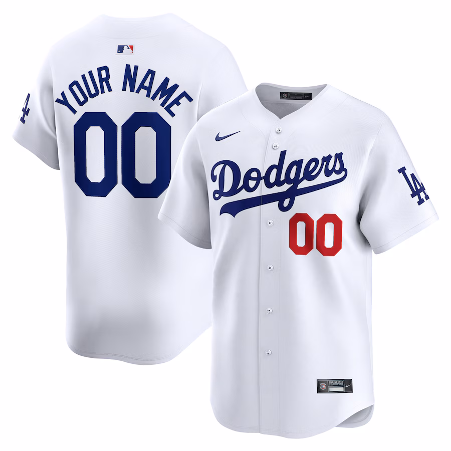Youth Los Angeles Dodgers Nike White Home Limited Custom Jersey