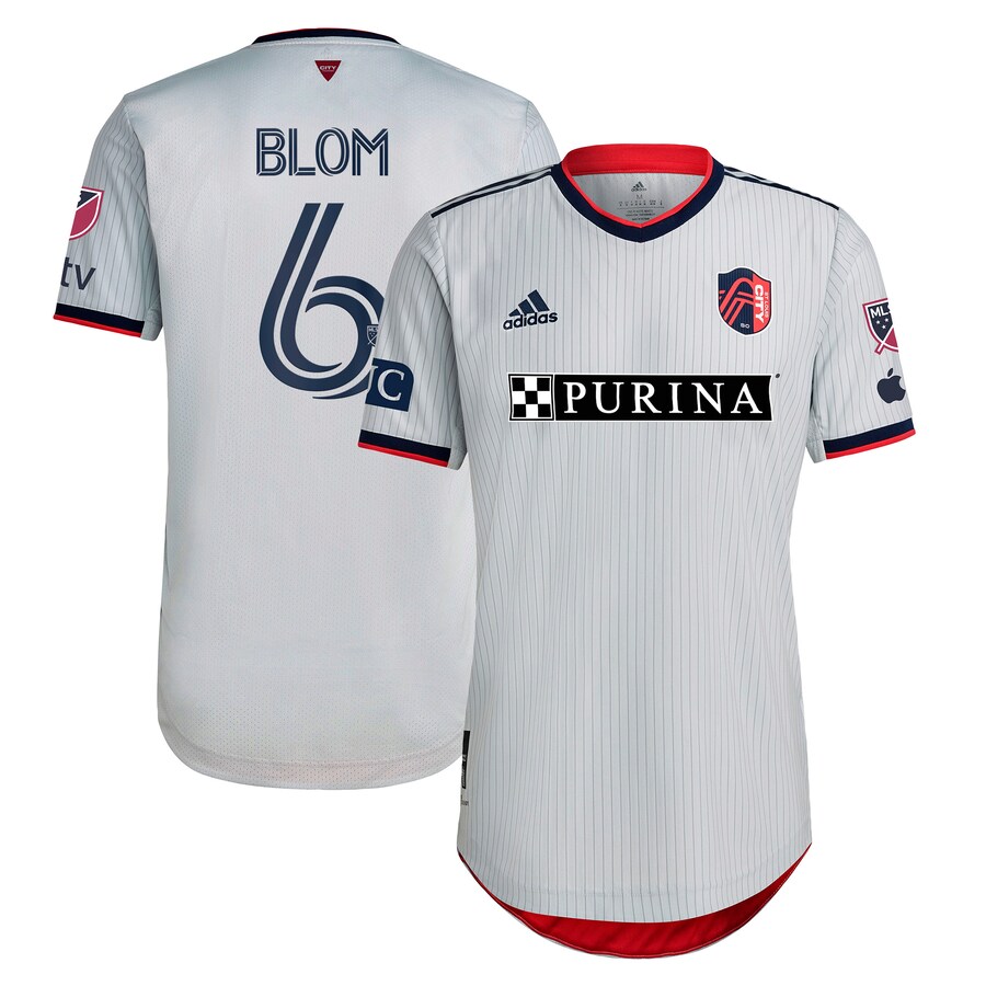 Men's St. Louis City SC Njabulo Blom adidas Gray 2023 The Spirit Kit Authentic Jersey