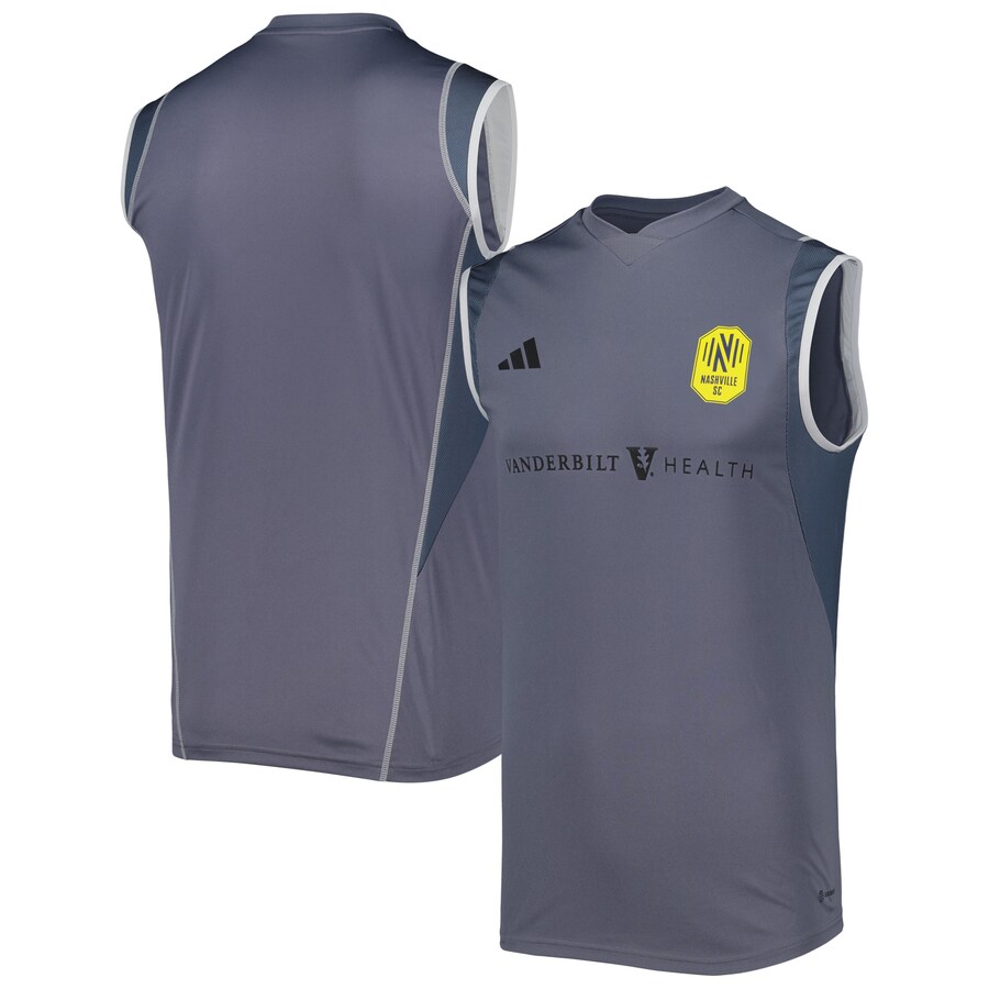 Men's Nashville SC adidas Gray 2023 On-Field Sleeveless Training Jersey