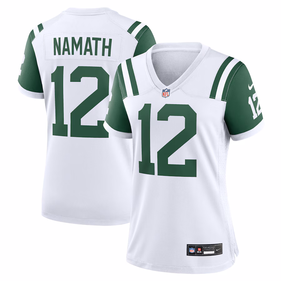 Women's New York Jets Joe Namath Nike White Classic Alternate Retired Player Game Jersey