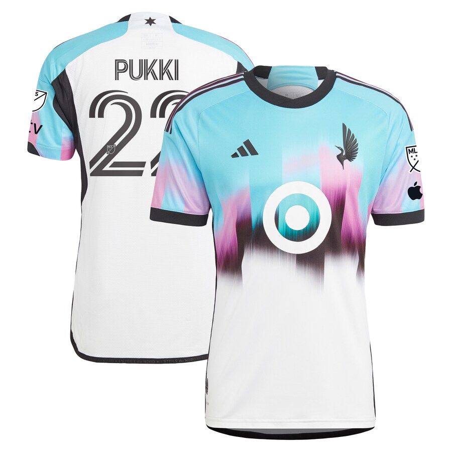 Men's Minnesota United FC Teemu Pukki adidas White 2024 The Northern Lights Kit Authentic Player Jersey
