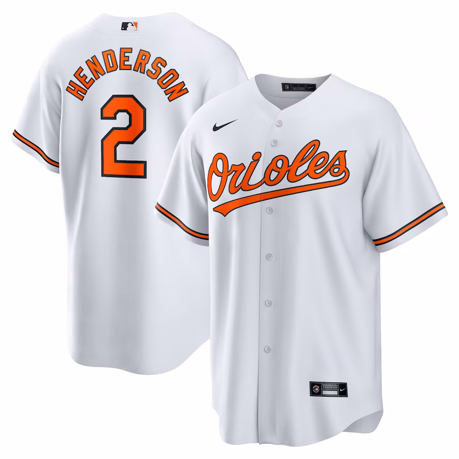 Men's Baltimore Orioles Gunnar Henderson Nike White Home Replica Player Jersey