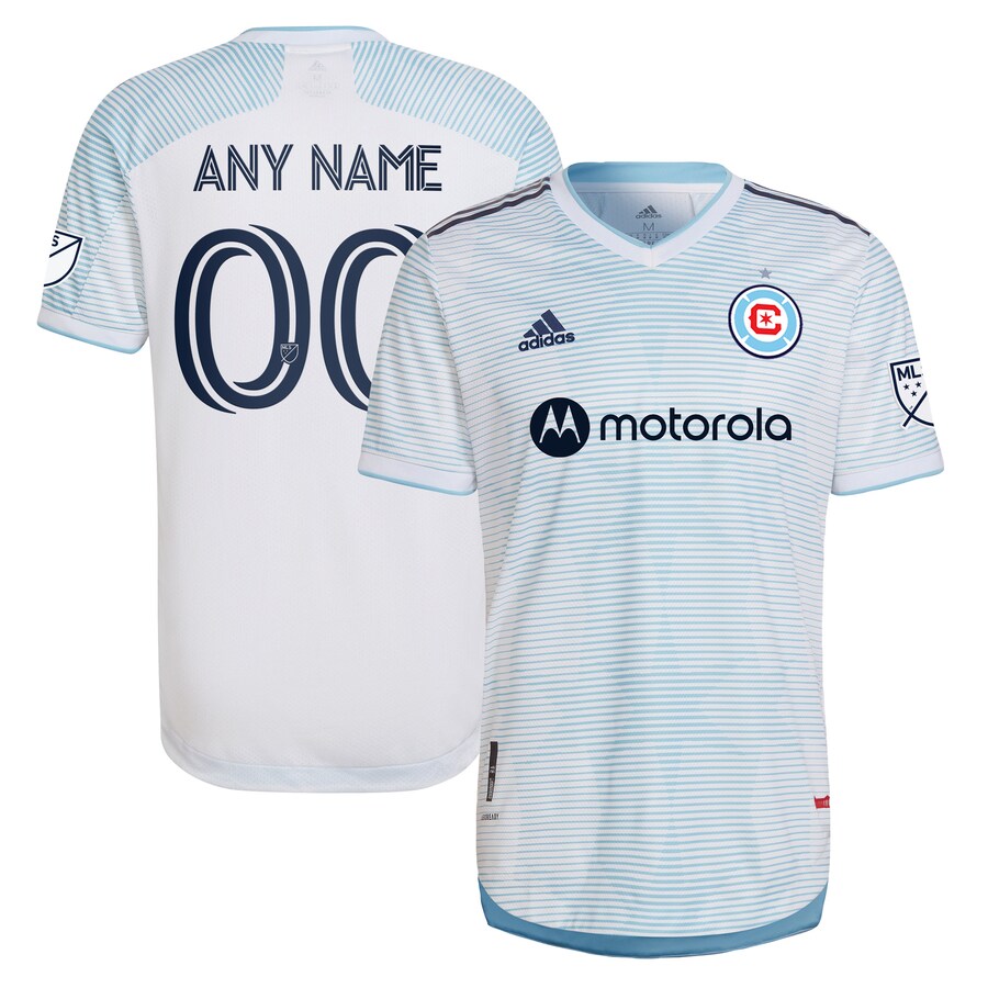 Men's Chicago Fire adidas White 2022 Lakefront Kit Authentic Custom Jersey