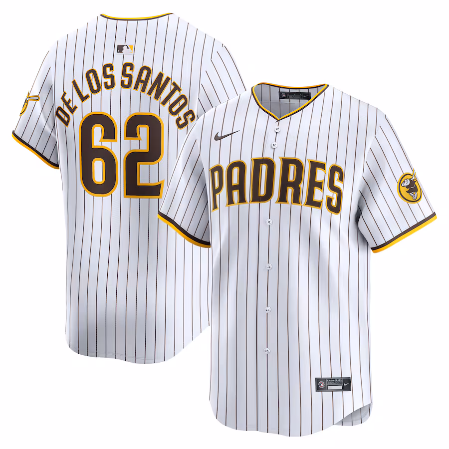 Men's San Diego Padres Enyel De Los Santos Nike White Home Limited Player Jersey