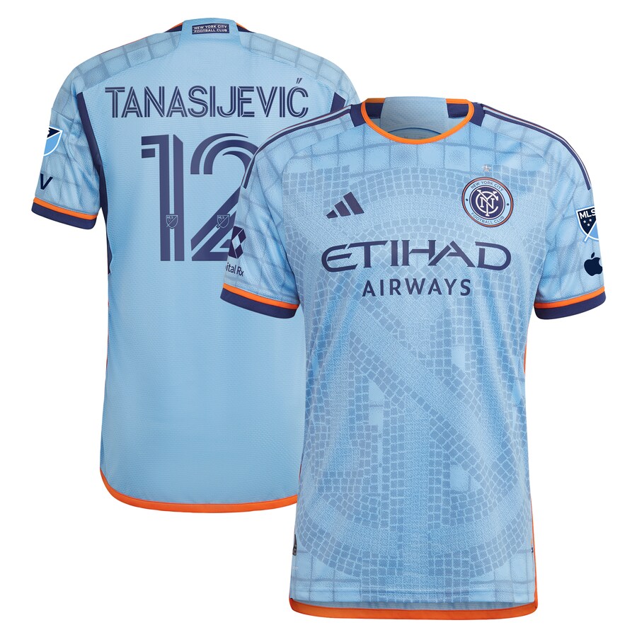 Men's New York City FC Strahinja Tanasijevic adidas Light Blue 2024 The Interboro Kit Authentic Player Jersey