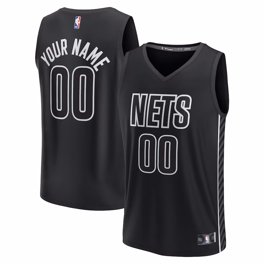Youth Brooklyn Nets  Fanatics Black Fast Break Replica Custom Jersey - Statement Edition
