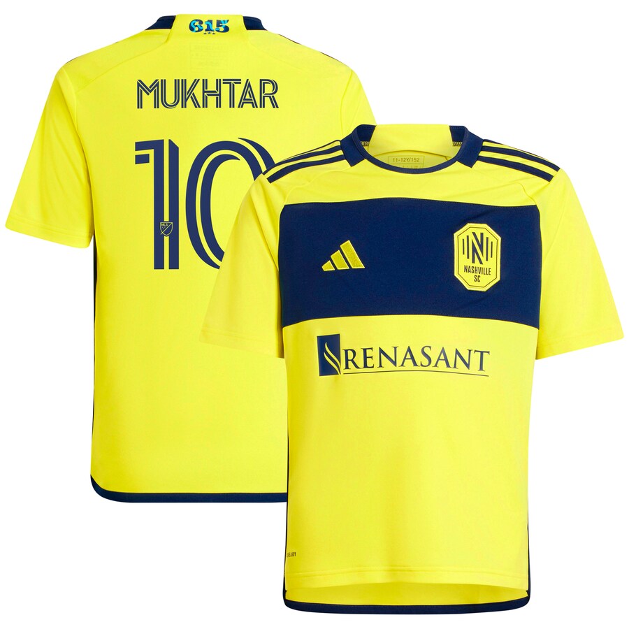 Youth Nashville SC Hany Mukhtar adidas Yellow 2024 The 615 Kit Replica Player Jersey