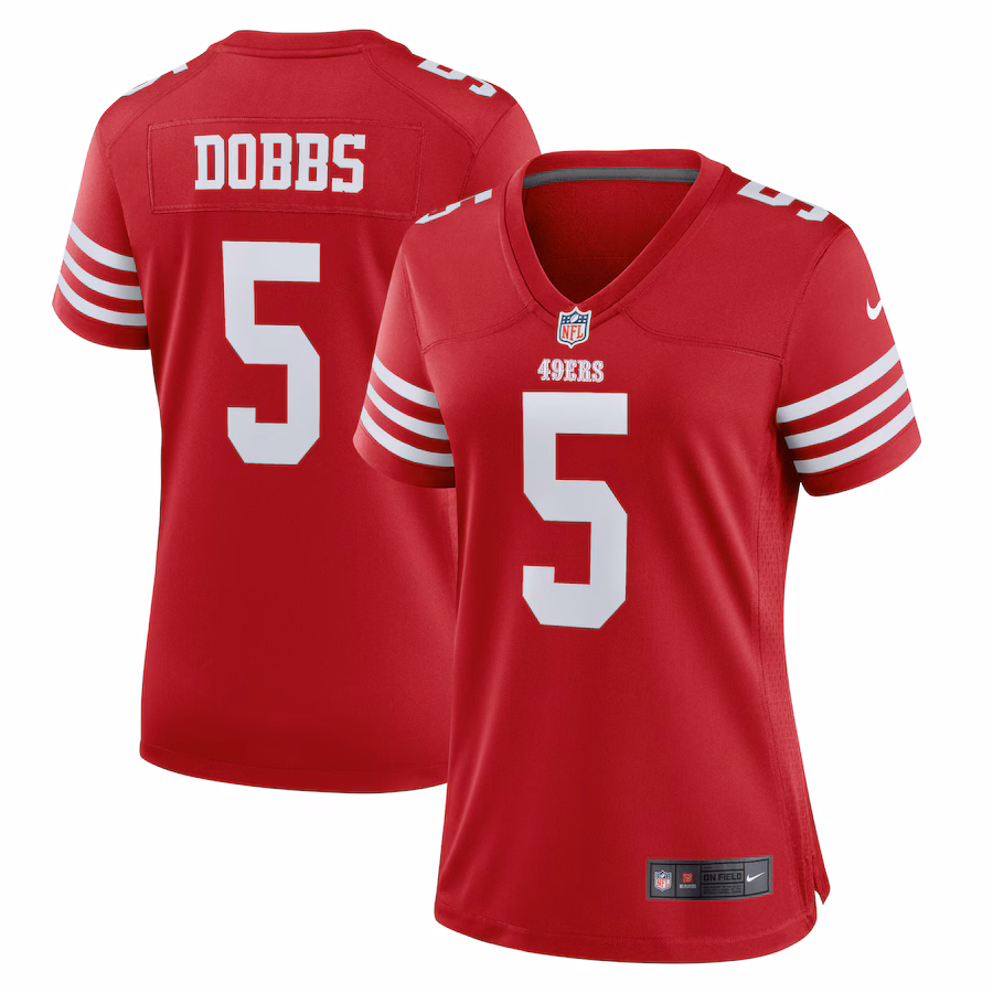 Women's San Francisco 49ers Joshua Dobbs Nike  Scarlet Team Game Jersey