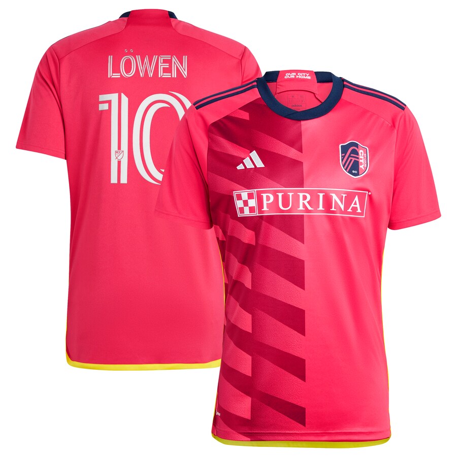 Men's St. Louis City SC Eduard Löwen adidas Red 2023 CITY Kit Replica Jersey