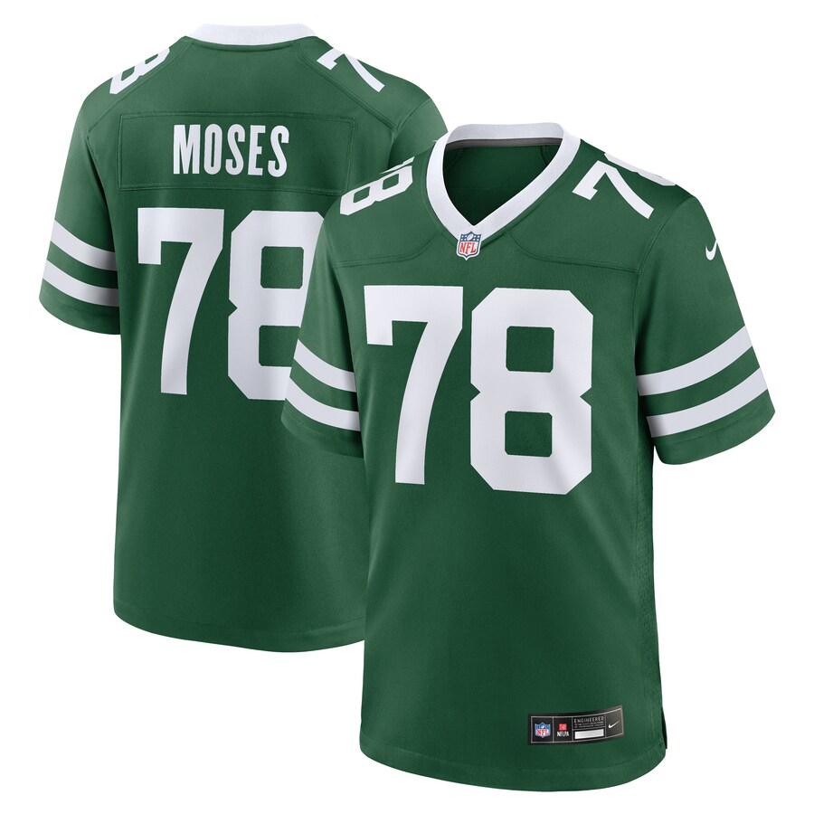 Men's New York Jets Morgan Moses Nike Legacy Green Game Jersey