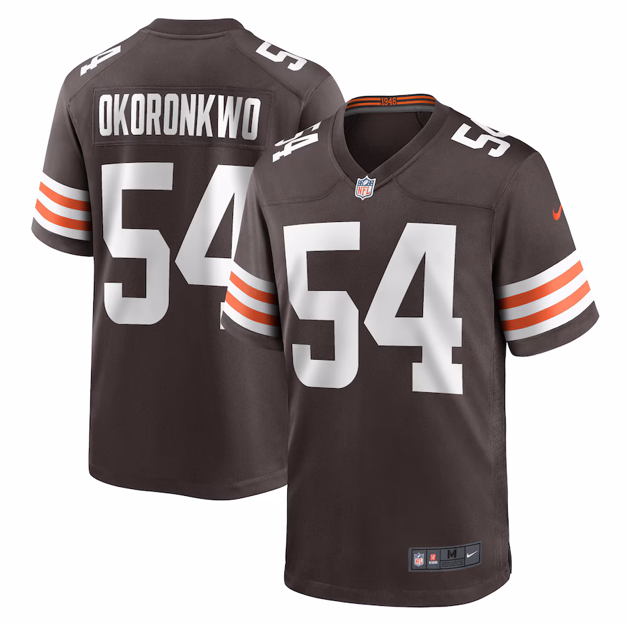 Men's Cleveland Browns Ogbonnia Okoronkwo Nike Brown Game Player Jersey