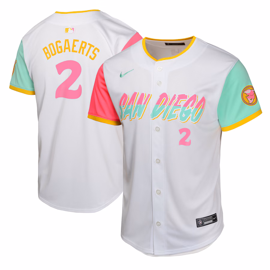 Youth San Diego Padres Xander Bogaerts Nike White City Connect Limited Player Jersey