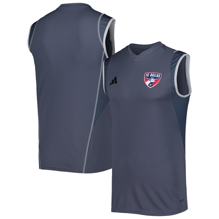 Men's FC Dallas adidas Gray 2023 On-Field Sleeveless Training Jersey