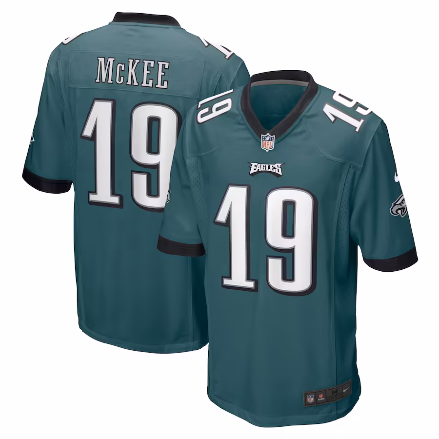 Men's Philadelphia Eagles Tanner McKee Nike Midnight Green Team Game Jersey