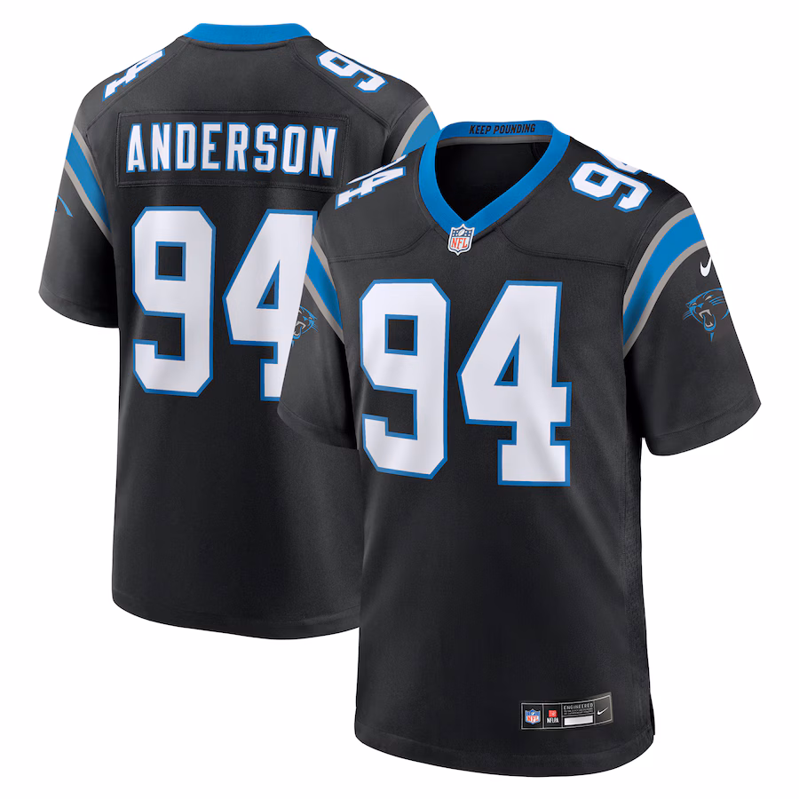 Men's Carolina Panthers Henry Anderson Nike Black Team Game Jersey