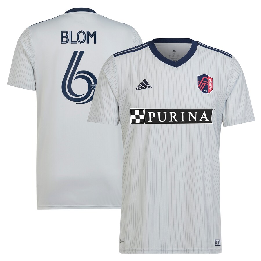 Men's St. Louis City SC Njabulo Blom adidas Gray 2023 The Spirit Kit Replica Jersey