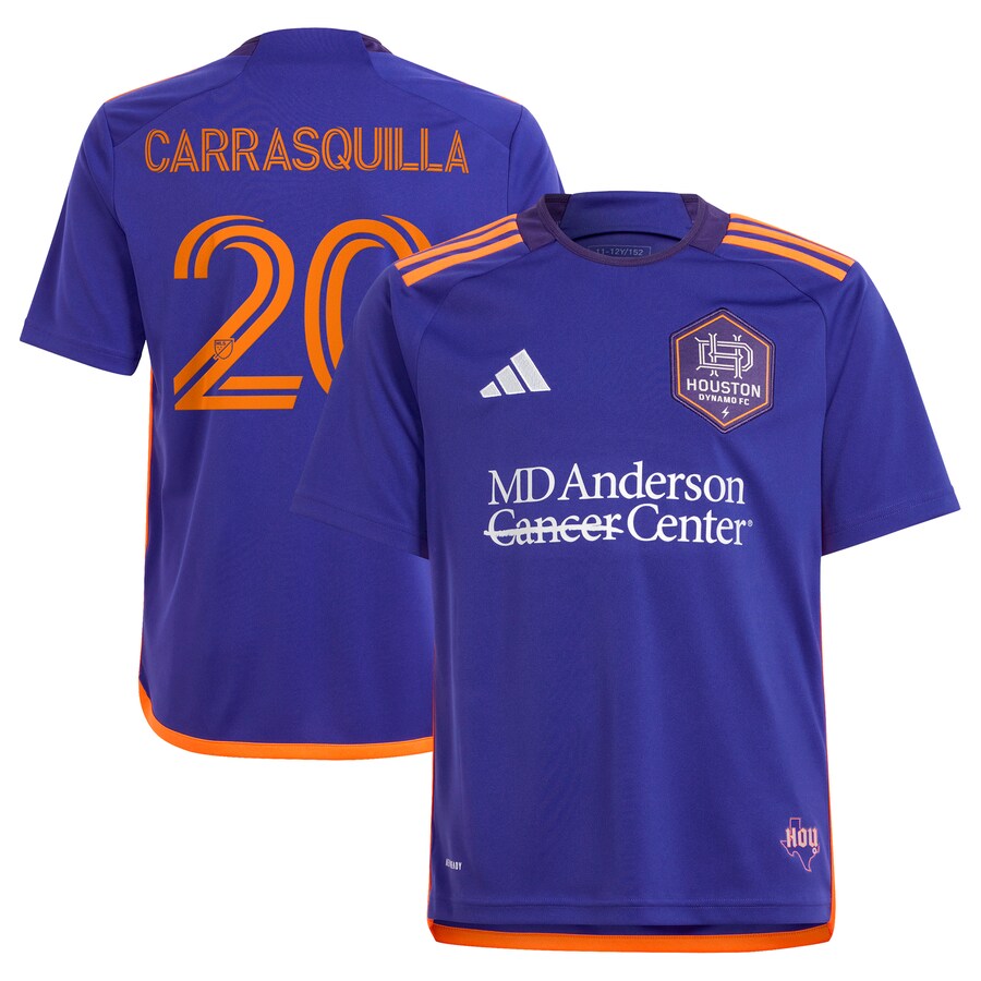Youth Houston Dynamo FC Adalberto Carrasquilla adidas Purple 2024 Still Holdin' Replica Player Jersey