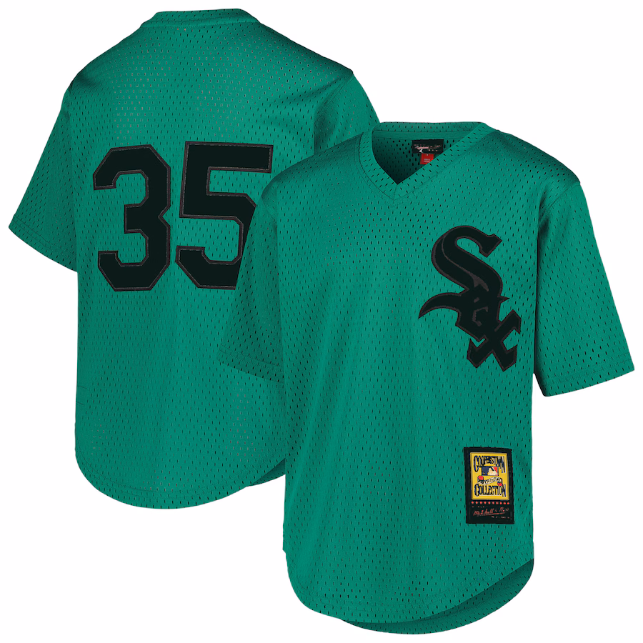 Youth Chicago White Sox Frank Thomas Mitchell & Ness Green Cooperstown Collection Mesh Batting Practice Jersey