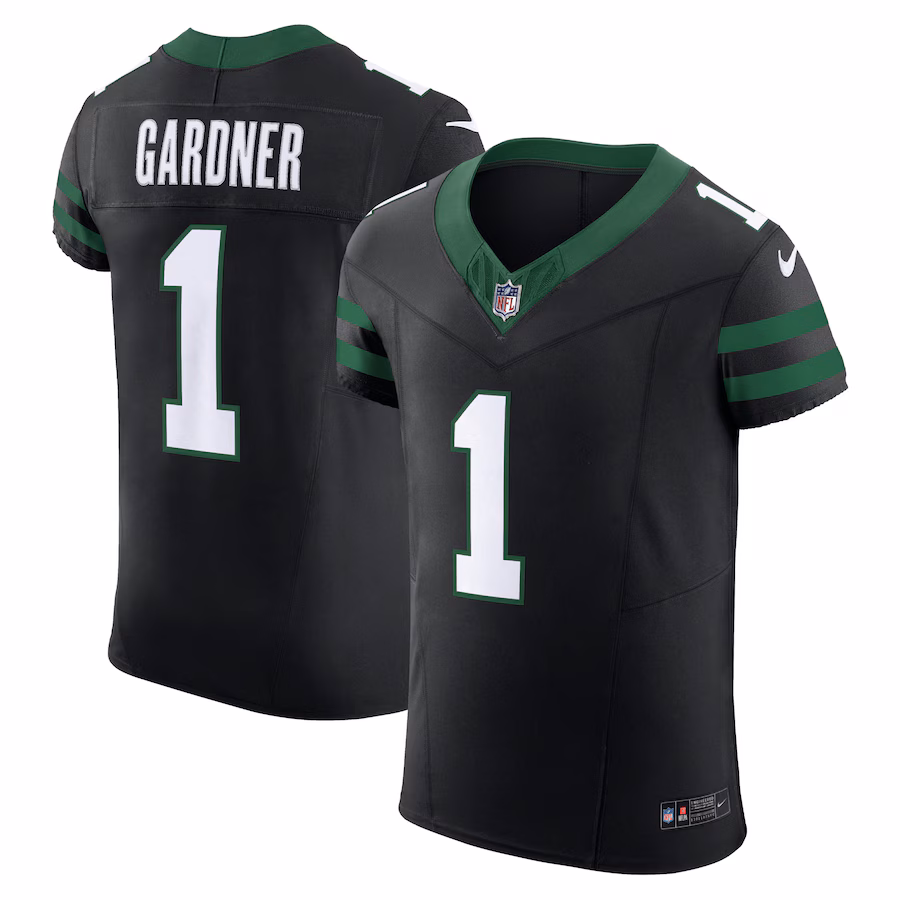 Men's New York Jets Ahmad Sauce Gardner Nike Legacy Black Alternate Vapor F.U.S.E. Elite Jersey