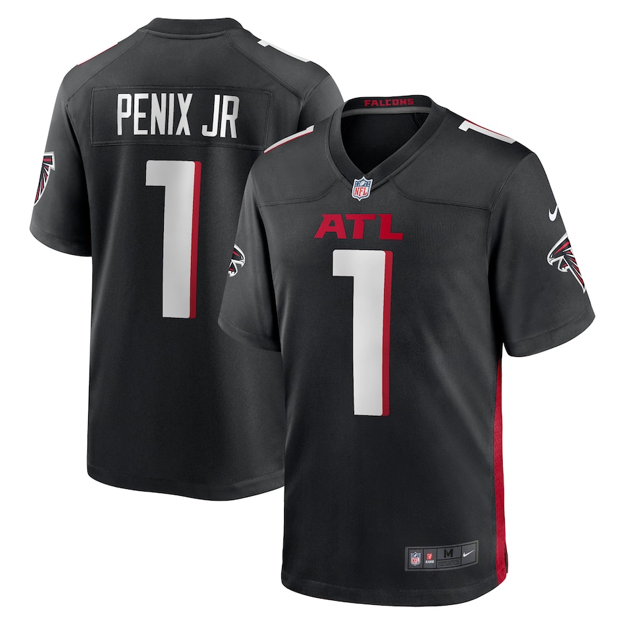Men's Atlanta Falcons Michael Penix Jr. Nike Black 2024 NFL Draft First Round Pick Player Game Jersey