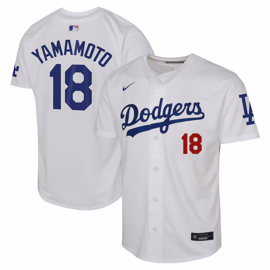 Youth Los Angeles Dodgers Yoshinobu Yamamoto Nike White Home Limited Player Jersey