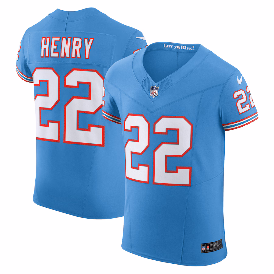 Men's Tennessee Titans Derrick Henry Nike Light Blue Oilers Throwback Vapor F.U.S.E. Elite Jersey