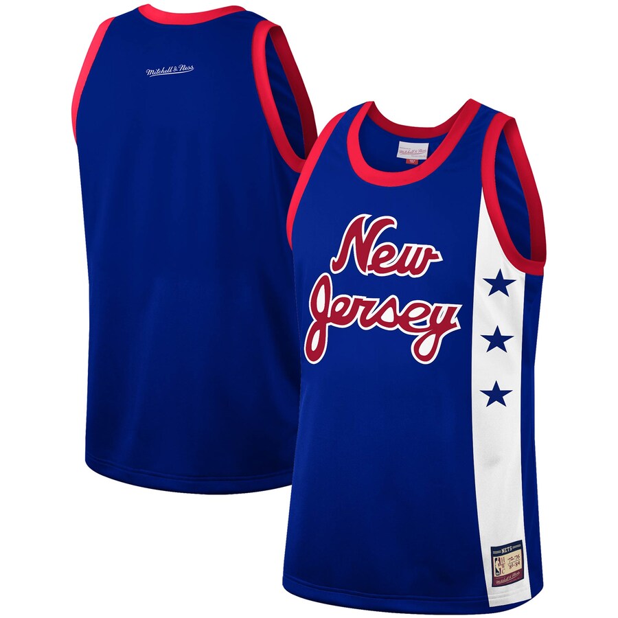 Men's New Jersey Nets Mitchell & Ness Blue Hardwood Classics Team Heritage Fashion Jersey