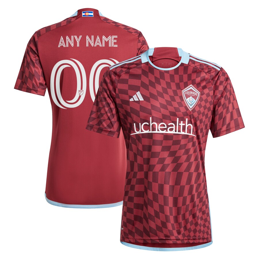 Men's Colorado Rapids  adidas Burgundy 2024 One Flag Kit Replica Custom Jersey