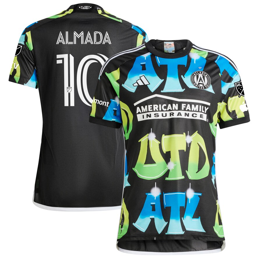 Men's Atlanta United FC Thiago Almada adidas Black 2023 The 404 Authentic Player Jersey