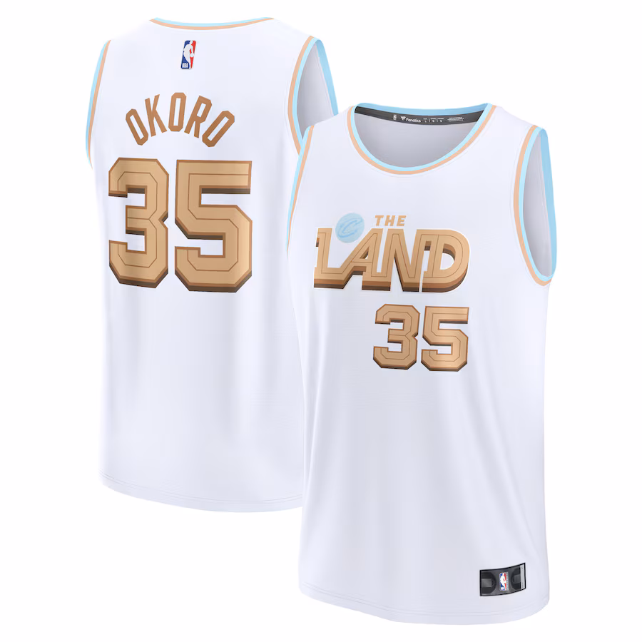 Men's Cleveland Cavaliers Isaac Okoro Fanatics White Fastbreak Jersey - City Edition