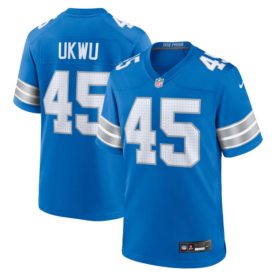 Men's Detroit Lions Isaac Ukwu Nike  Blue Game Jersey