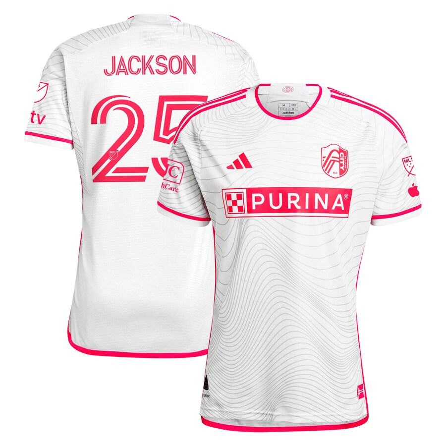 Men's St. Louis City SC Aziel Jackson adidas White 2024 The Confluence Kit Authentic Player Jersey