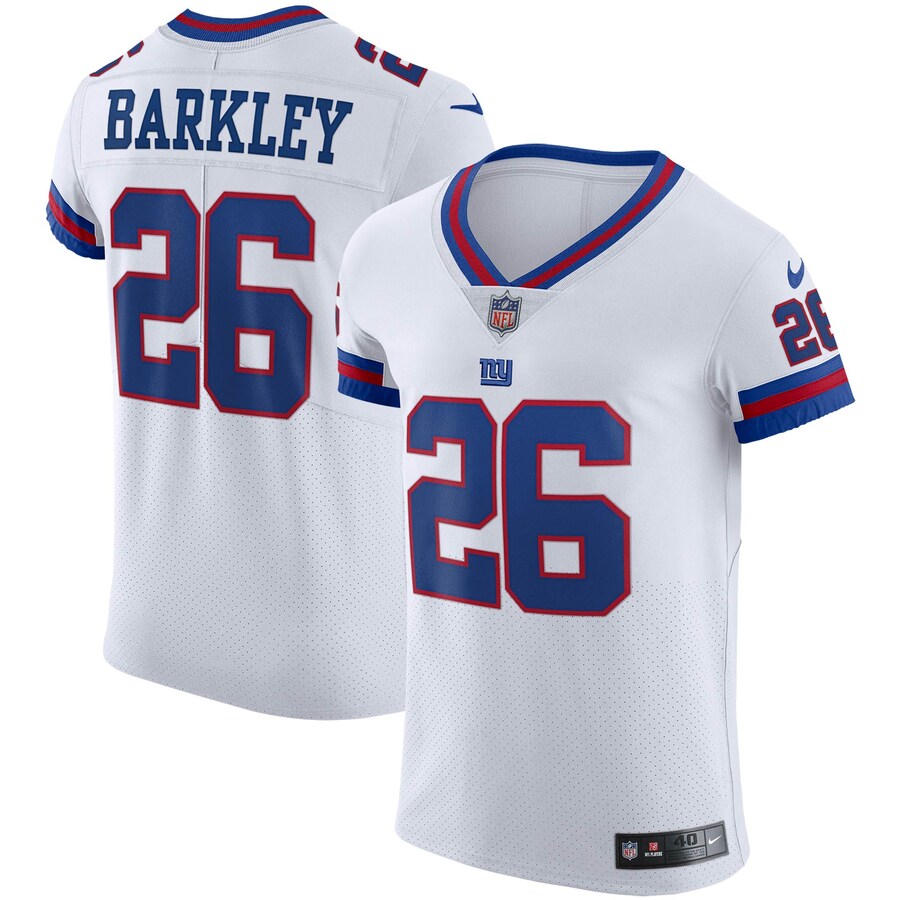Men's New York Giants Saquon Barkley Nike White Vapor Elite Player Jersey