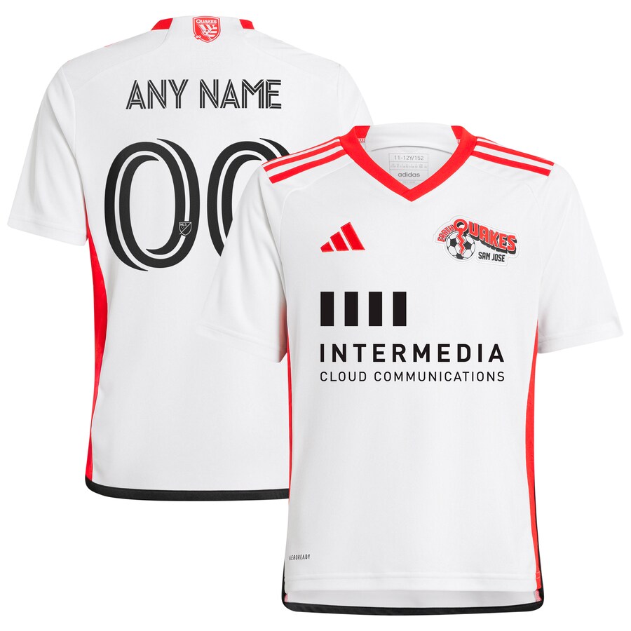 Youth San Jose Earthquakes  adidas White 2024 The 50 Kit Replica Custom Jersey
