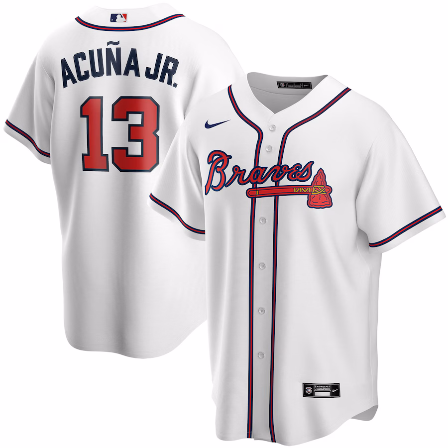 Youth Atlanta Braves Ronald Acuña Jr. Nike White Alternate Replica Player Jersey