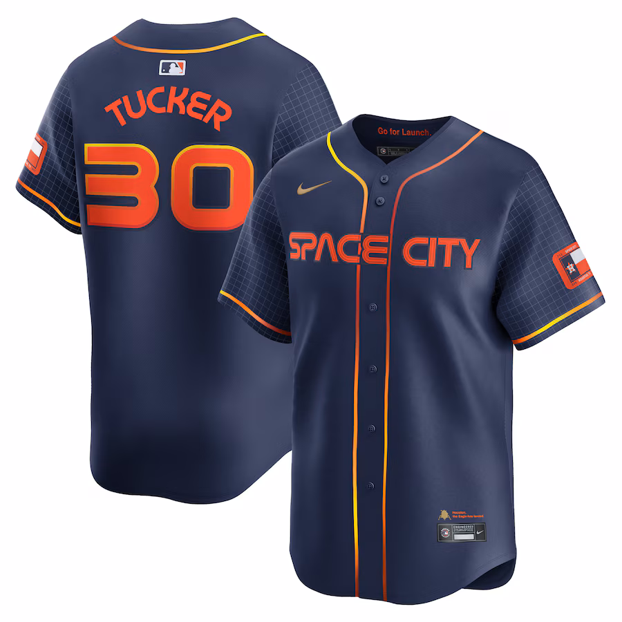 Men's Houston Astros Kyle Tucker Nike Navy City Connect Limited Player Jersey
