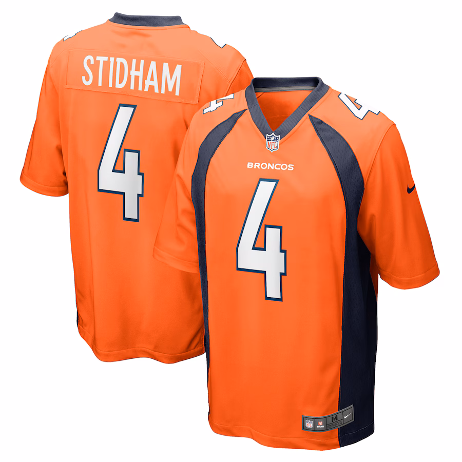 Men's Denver Broncos Jarrett Stidham Nike Orange Game Player Jersey