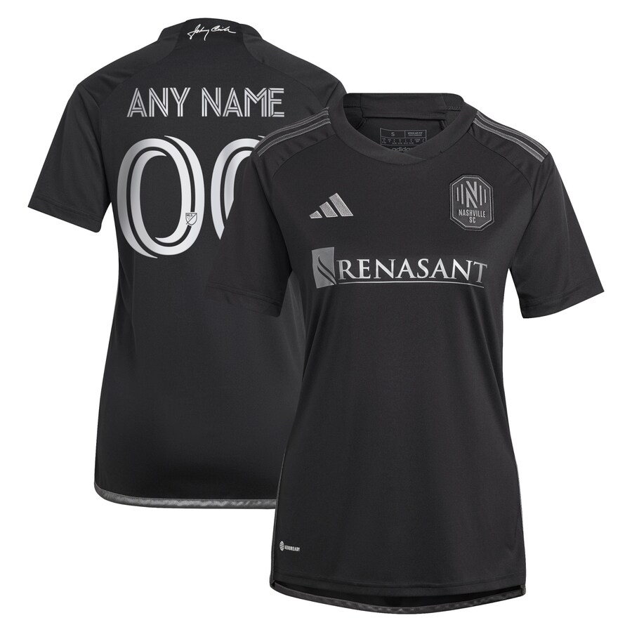 Women's Nashville SC adidas Black 2023 Man In Black Kit Replica Custom Jersey
