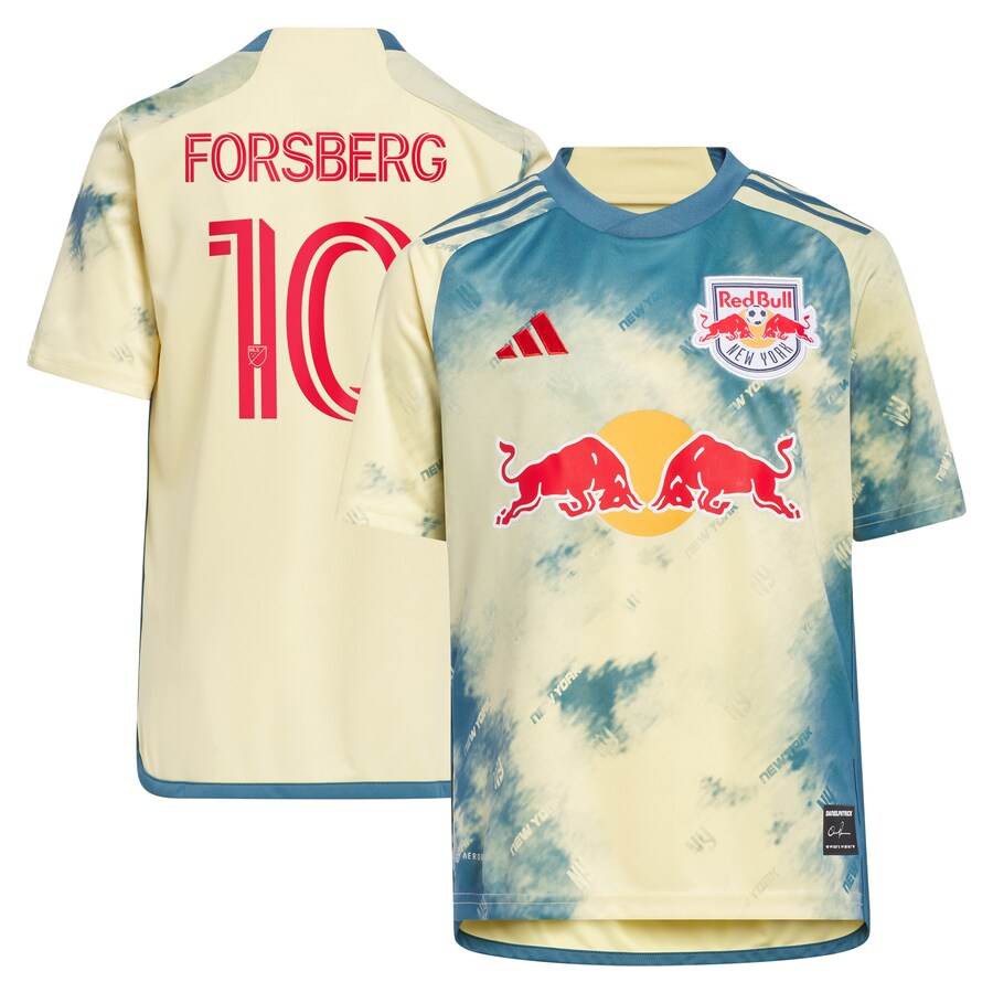Youth New York Red Bulls Emil Forsberg adidas Yellow 2024 Daniel Patrick Kit Replica Player Jersey