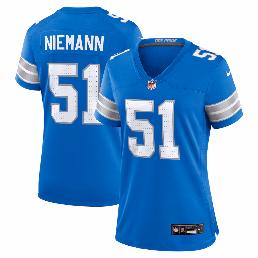 Women's Detroit Lions Ben Niemann Nike  Blue Team Game Jersey