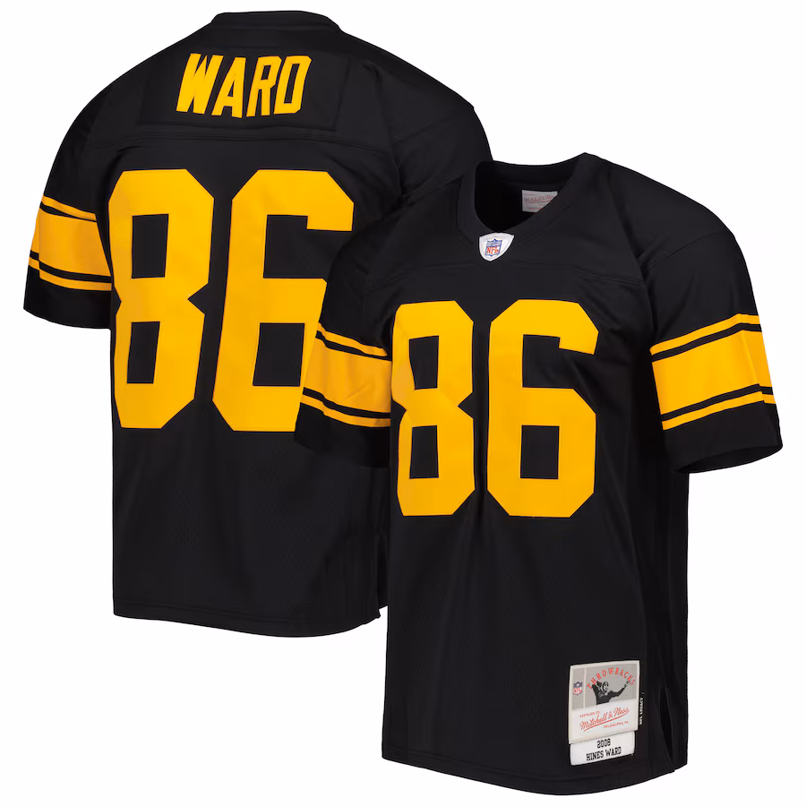 Men's Pittsburgh Steelers Hines Ward Mitchell & Ness Black Legacy Replica Jersey