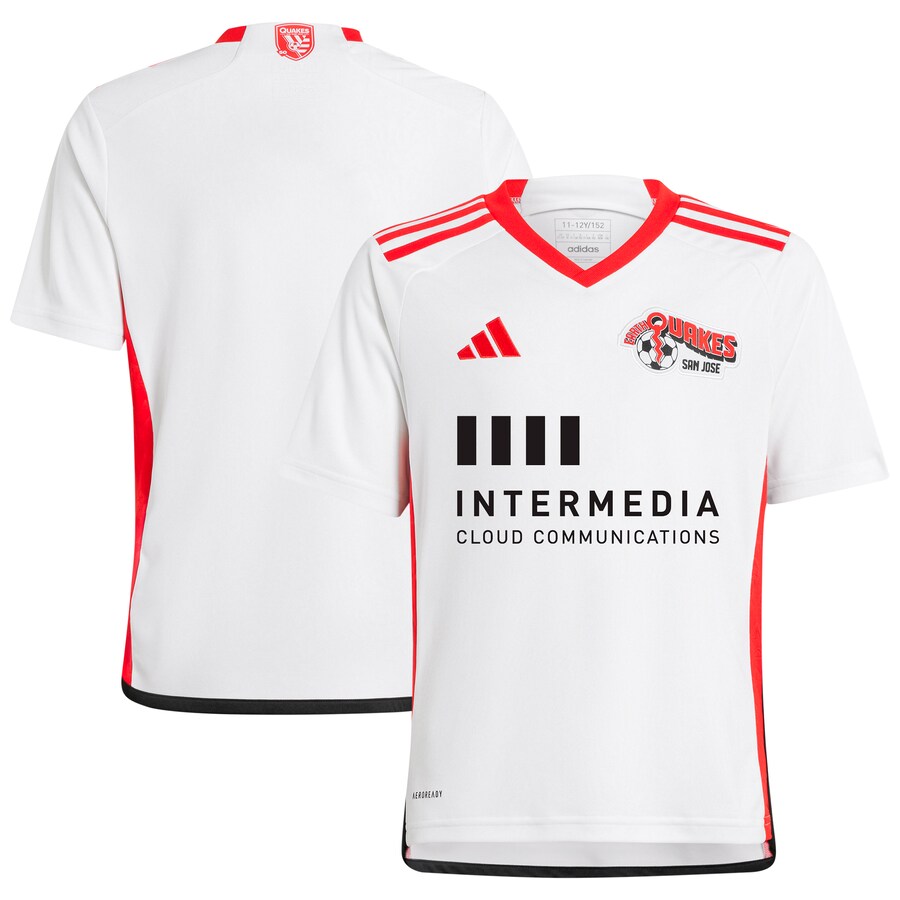 Youth San Jose Earthquakes  adidas White 2024 The 50 Kit Replica Jersey