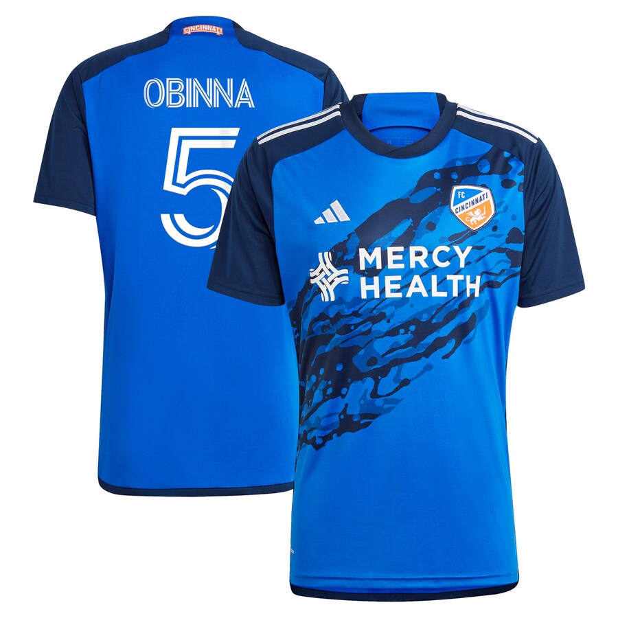Men's FC Cincinnati Obinna Nwobodo adidas Blue 2023 River Kit Replica Jersey