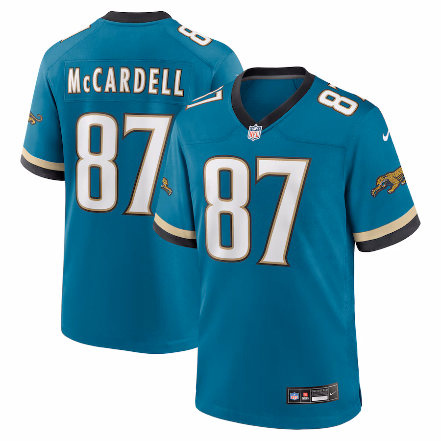Men's Jacksonville Jaguars Keenan McCardell Nike Teal Prowler Throwback Retired Player Game Jersey