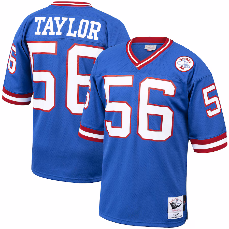 Men's New York Giants 1986 Lawrence Taylor Mitchell & Ness Royal Authentic Throwback Retired Player Jersey