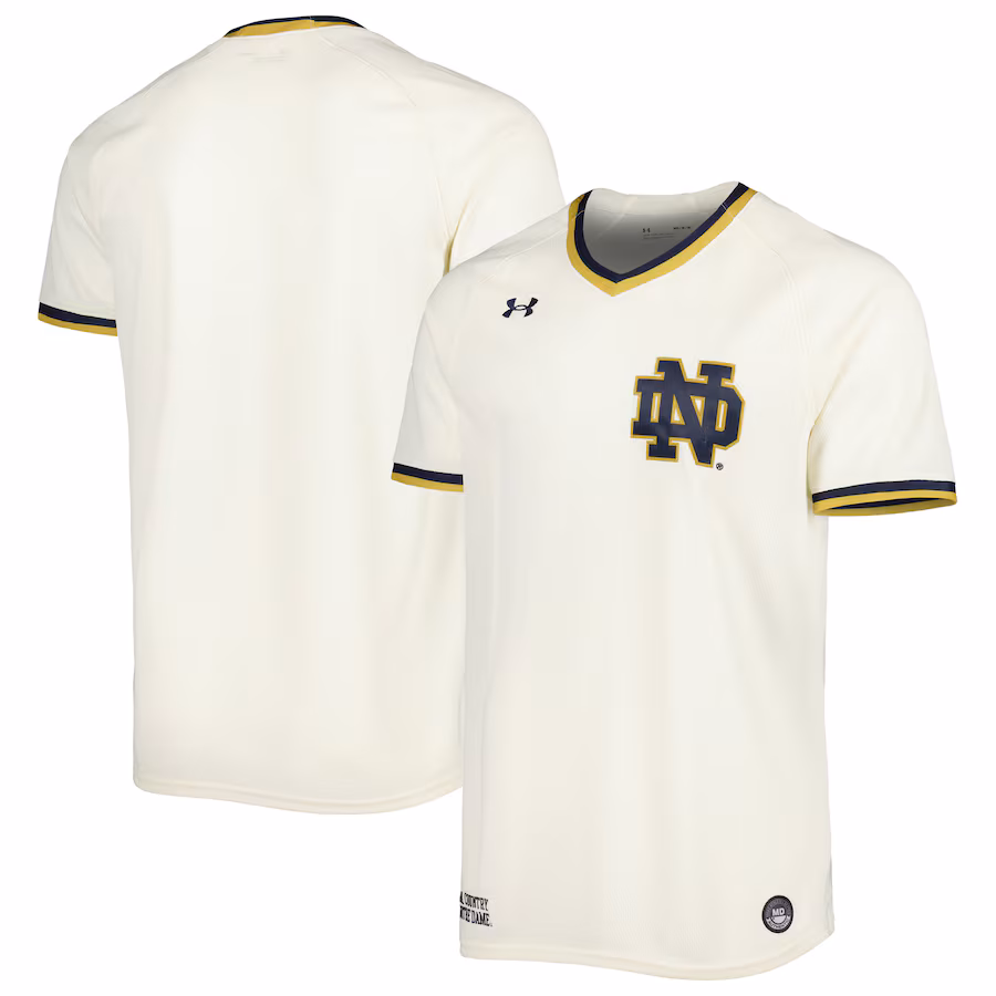 Notre Dame Fighting Irish Under Armour Replica Baseball Jersey - Cream