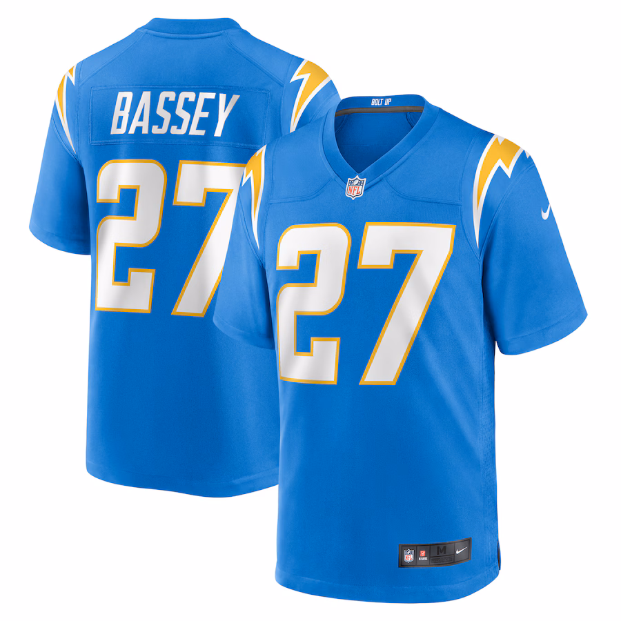 Men's Los Angeles Chargers Essang Bassey Nike  Powder Blue  Game Jersey