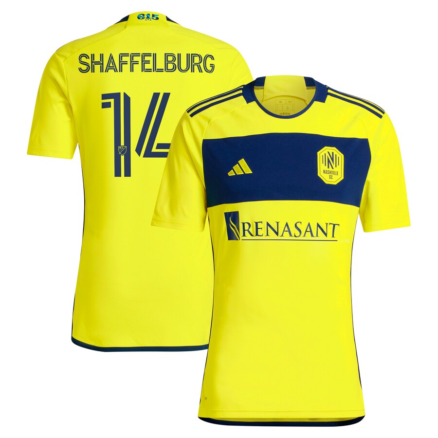 Men's Nashville SC Jacob Shaffelburg adidas Yellow 2024 The 615 Kit Replica Player Jersey