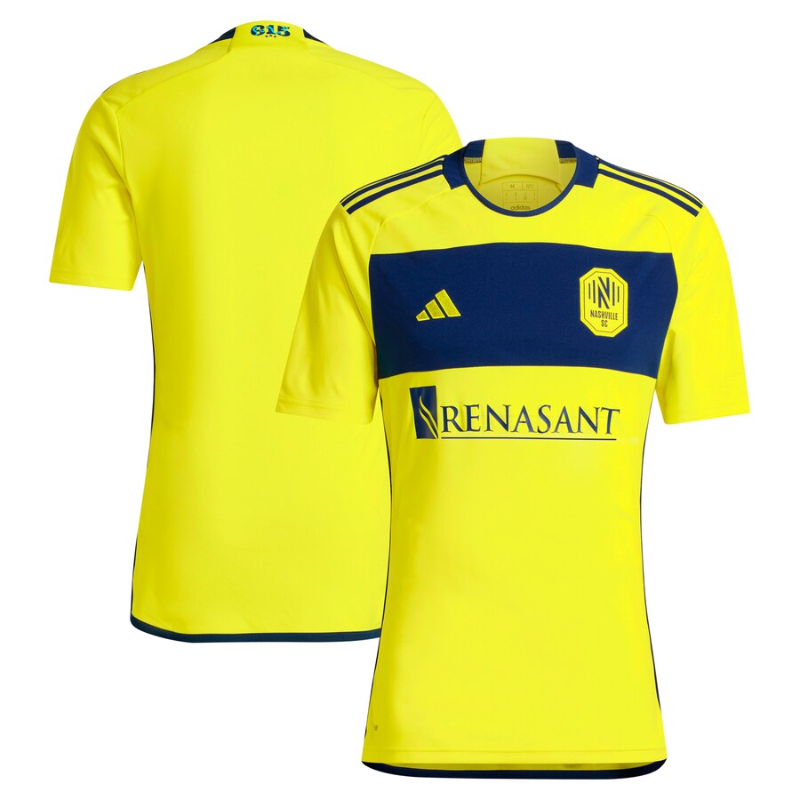 Men's Nashville SC  adidas Yellow 2024 The 615 Kit Replica Jersey